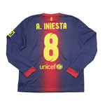 Buy 2012/13 Barcelona A. Iniesta 8 *With Alteration* Home Shirt (L) Nike ~ Free worldwide shipping ~ Authentic Vintage Football Shirts from Cult Kits