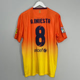 Shop 2012/13 BARCELONA A.INIESTA #8 AWAY SHIRT (L) NIKE, classic football shirts, vintage football shirts & retro soccer jerseys at Cult Kits