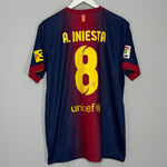 Shop 2012/13 BARCELONA A.INIESTA #8 HOME SHIRT (L) NIKE, classic football shirts, vintage football shirts & retro soccer jerseys at Cult Kits