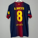 Shop 2012/13 BARCELONA A.INIESTA #8 HOME SHIRT (L) NIKE, classic football shirts, vintage football shirts & retro soccer jerseys at Cult Kits