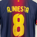 Shop 2012/13 BARCELONA A.INIESTA #8 HOME SHIRT (M) NIKE, classic football shirts, vintage football shirts & retro soccer jerseys at Cult Kits