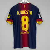 Shop 2012/13 BARCELONA A.INIESTA #8 HOME SHIRT (M) NIKE, classic football shirts, vintage football shirts & retro soccer jerseys at Cult Kits