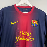Shop 2012/13 BARCELONA MASCHERANO #14 L/S HOME SHIRT (L) NIKE, classic football shirts, vintage football shirts & retro soccer jerseys at Cult Kits