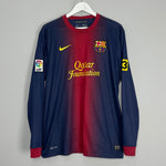 Shop 2012/13 BARCELONA MASCHERANO #14 L/S HOME SHIRT (L) NIKE, classic football shirts, vintage football shirts & retro soccer jerseys at Cult Kits