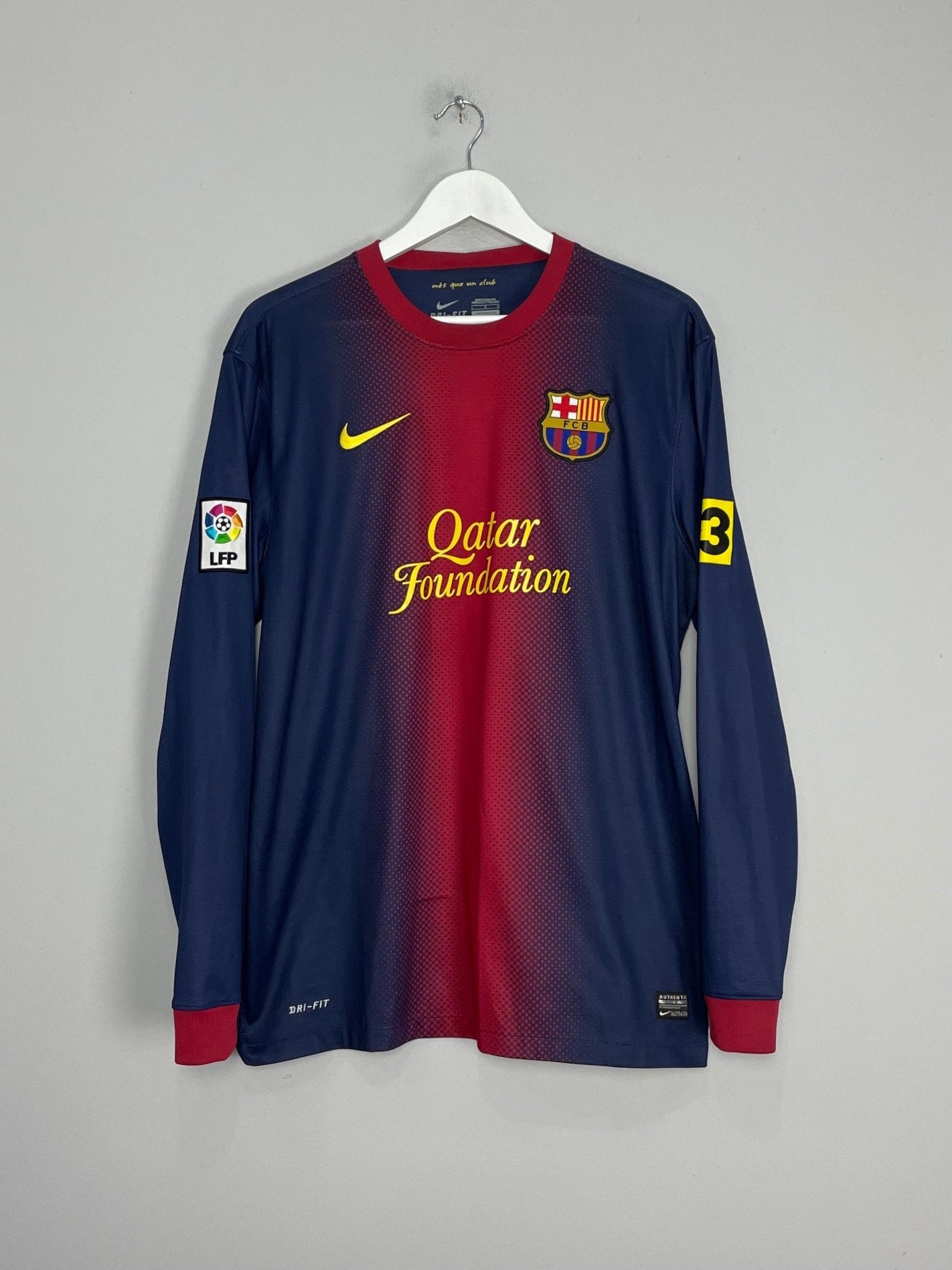 Shop 2012/13 BARCELONA MASCHERANO #14 L/S HOME SHIRT (L) NIKE, classic football shirts, vintage football shirts & retro soccer jerseys at Cult Kits