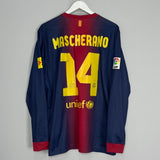 Shop 2012/13 BARCELONA MASCHERANO #14 L/S HOME SHIRT (L) NIKE, classic football shirts, vintage football shirts & retro soccer jerseys at Cult Kits