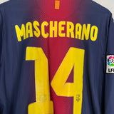 Shop 2012/13 BARCELONA MASCHERANO #14 L/S HOME SHIRT (L) NIKE, classic football shirts, vintage football shirts & retro soccer jerseys at Cult Kits
