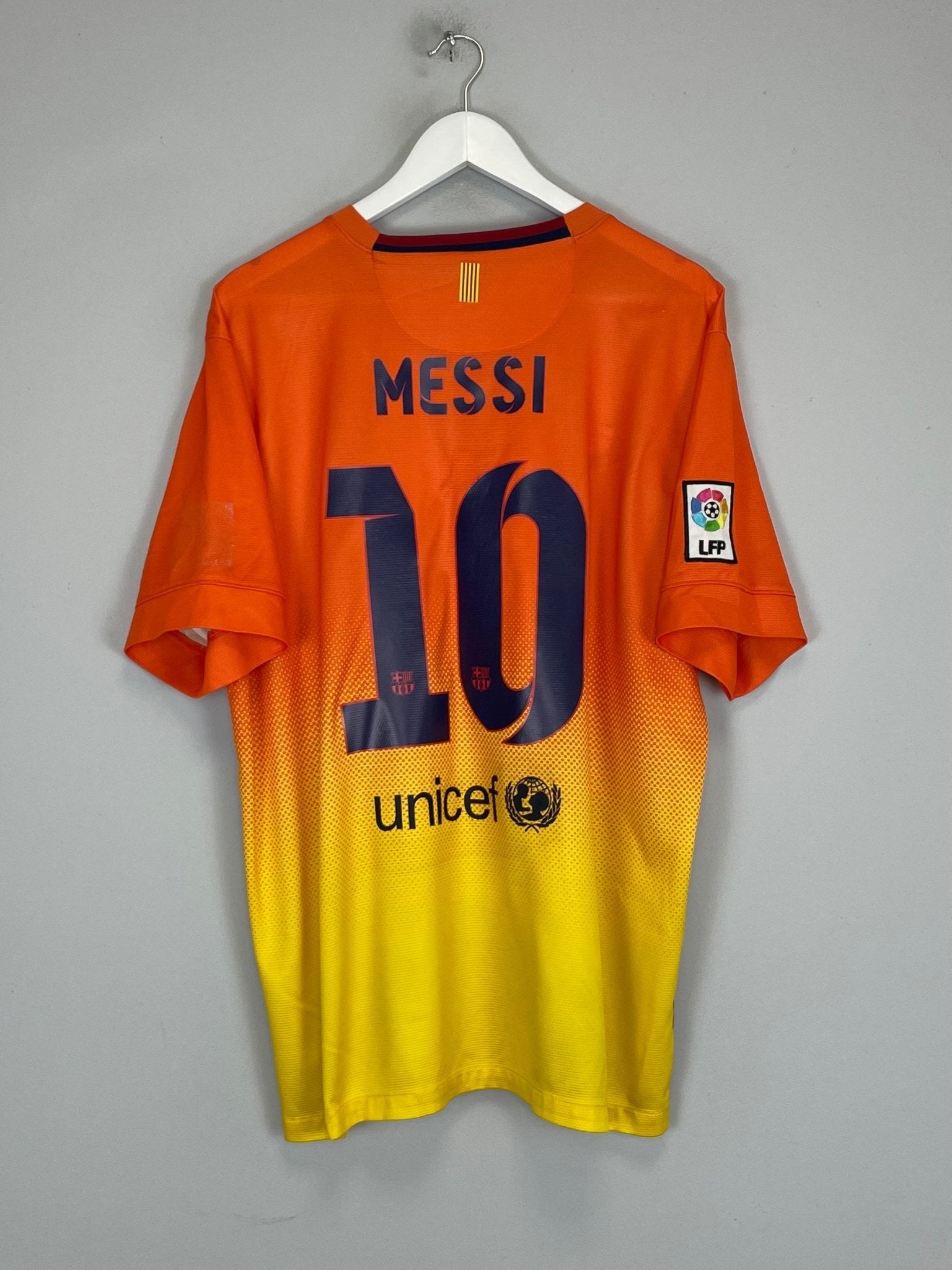 Shop 2012/13 BARCELONA MESSI #10 AWAY SHIRT (XL) NIKE, classic football shirts, vintage football shirts & retro soccer jerseys at Cult Kits