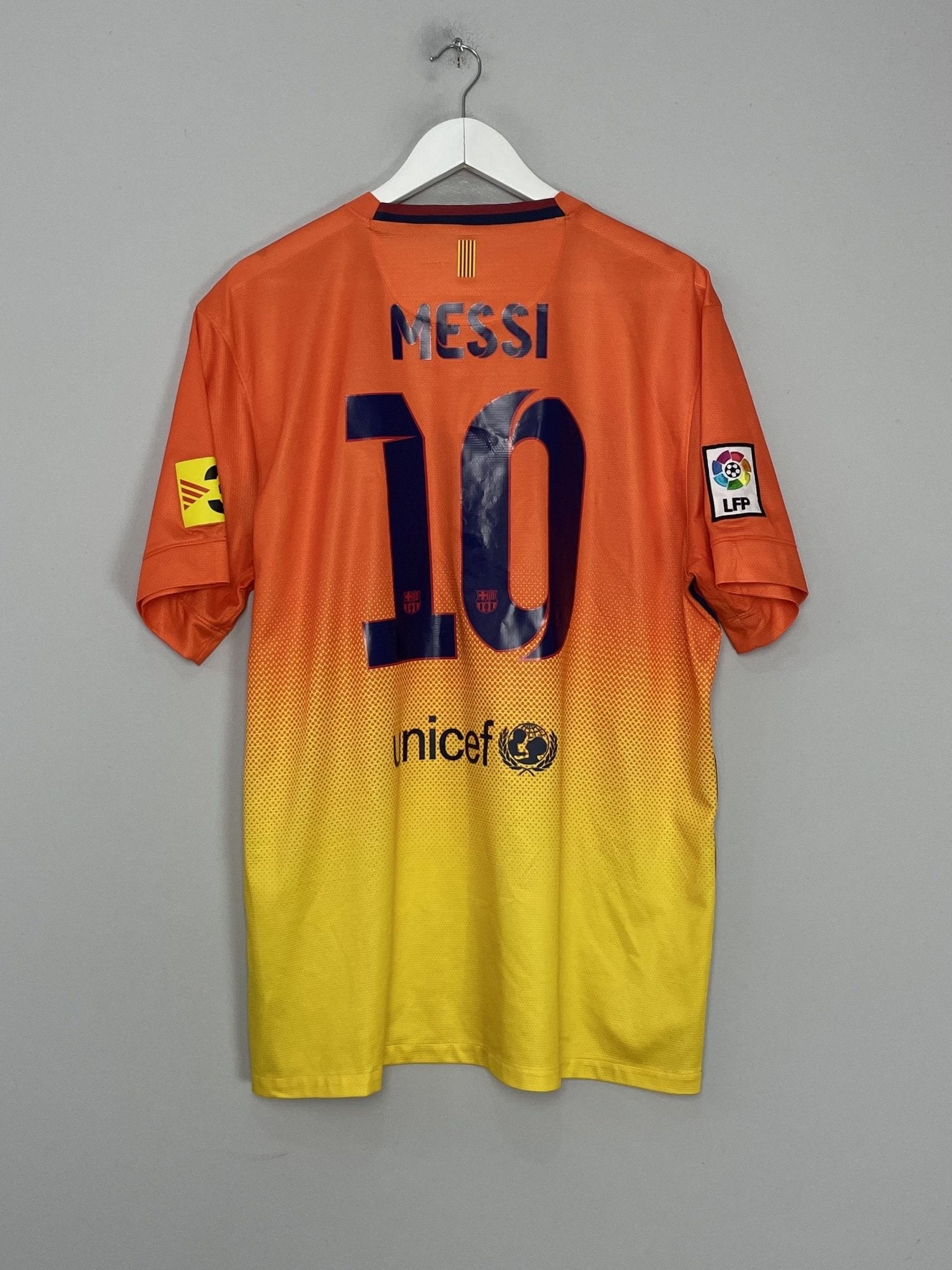 Shop 2012/13 BARCELONA MESSI #10 AWAY SHIRT (XL) NIKE, classic football shirts, vintage football shirts & retro soccer jerseys at Cult Kits