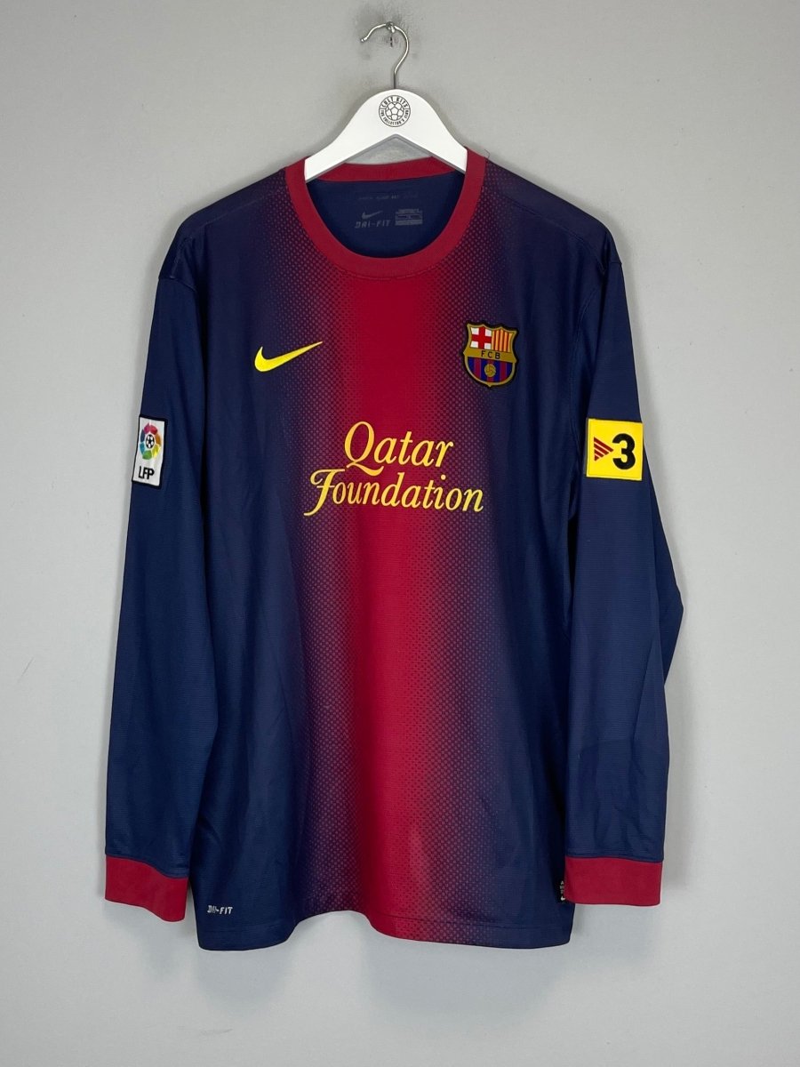 2012/13 BARCELONA MESSI 10 L/S HOME SHIRT (XL) NIKE - Cult Kits - XL - Buy Vintage Football Shirts, Authentic Retro Football Shirts For Sale, Classic Football Shirts & Soccer Jersey