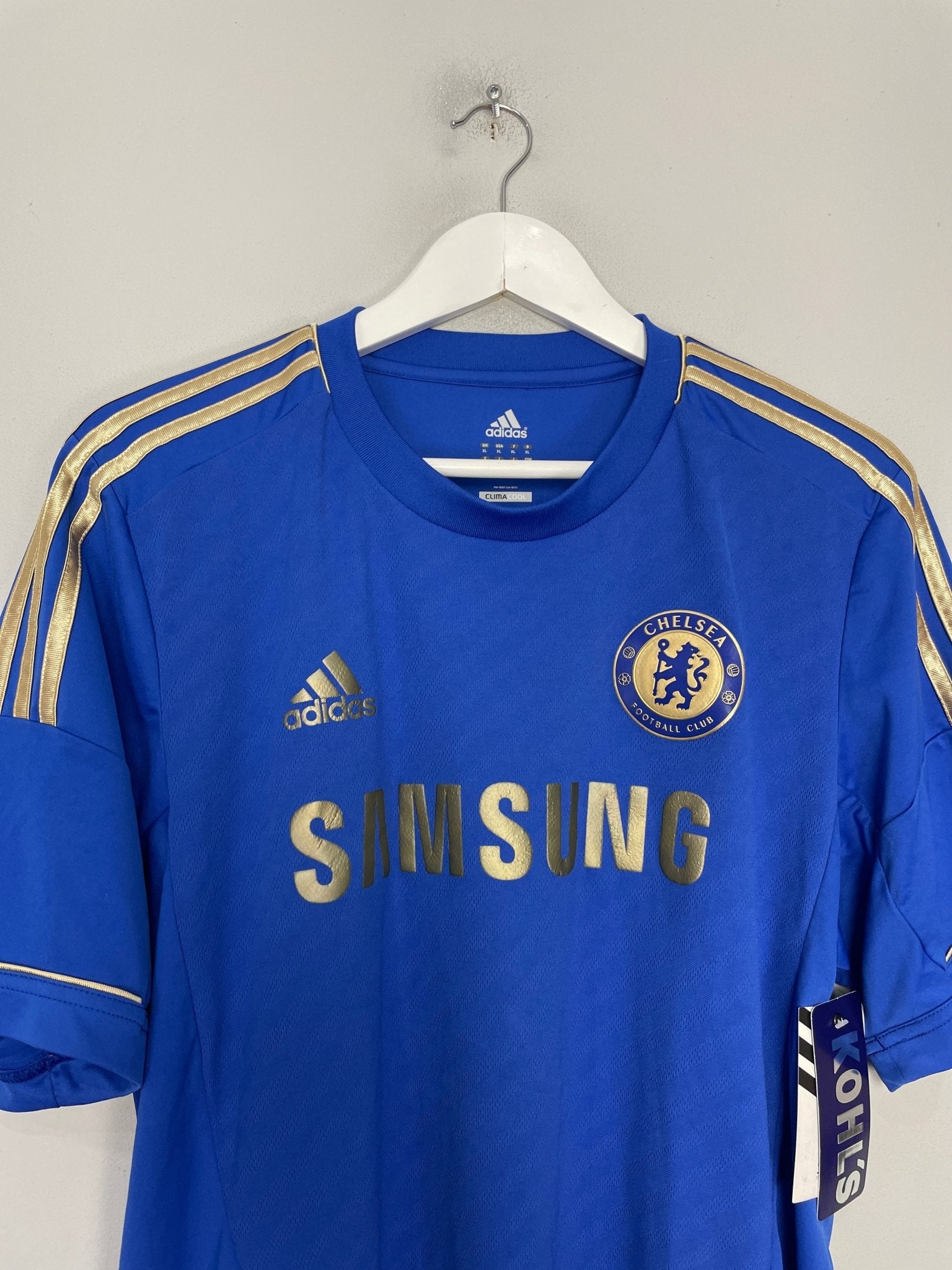 Shop 2012/13 CHELSEA DAVID LUIZ #4 *BNWT* HOME SHIRT (XL) ADIDAS, classic football shirts, vintage football shirts & retro soccer jerseys at Cult Kits