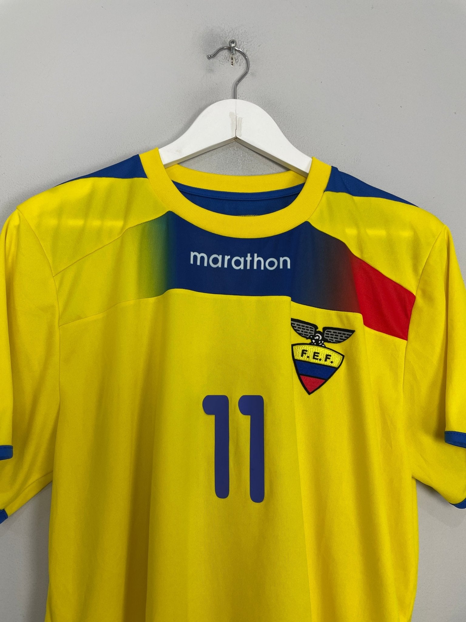 Shop 2012/13 ECUADOR CHUCHO #11 HOME SHIRT (M) MARATHON, classic football shirts, vintage football shirts & retro soccer jerseys at Cult Kits