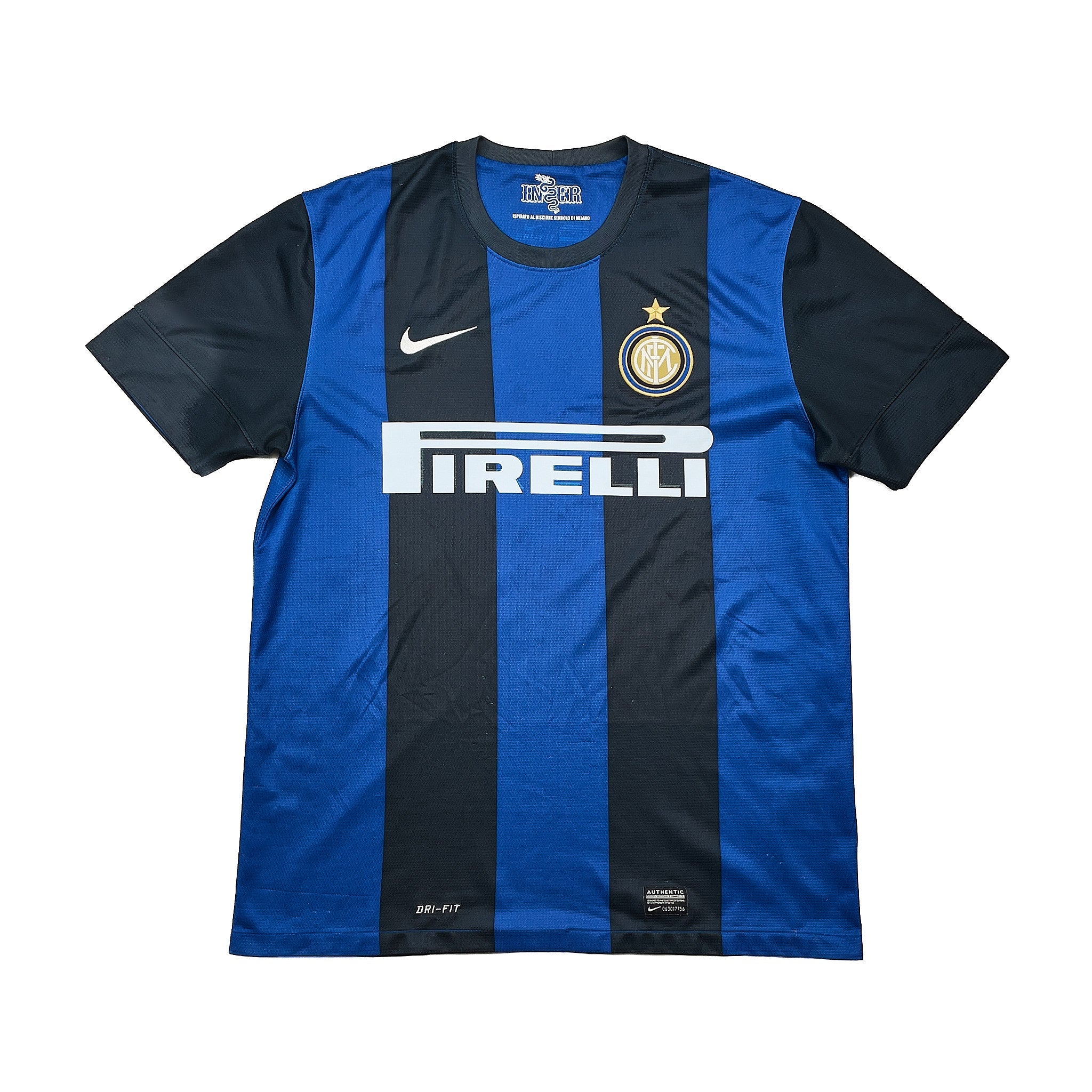 Buy 2012/13 INTER MILAN J.ZANETTI 4 HOME SHIRT (L) NIKE ~ Free worldwide shipping available ~ Authentic Vintage Football Shirts from Cult Kits