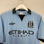 Shop 2012/13 MANCHESTER CITY BALOTELLI #45 HOME SHIRT (M) UMBRO, classic football shirts, vintage football shirts & retro soccer jerseys at Cult Kits