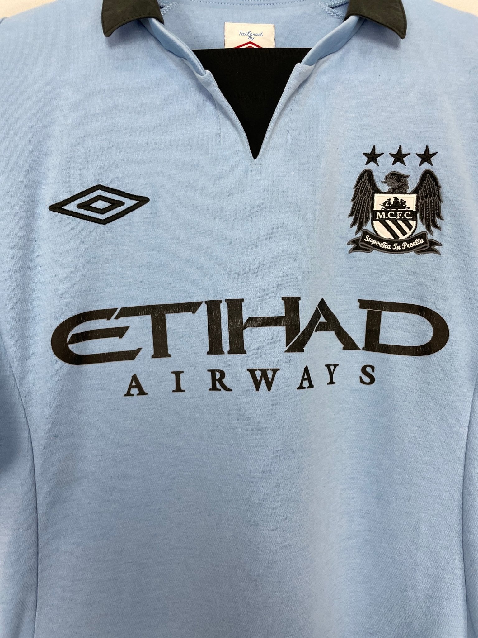 Shop 2012/13 MANCHESTER CITY BALOTELLI #45 HOME SHIRT (M) UMBRO, classic football shirts, vintage football shirts & retro soccer jerseys at Cult Kits