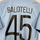 Shop 2012/13 MANCHESTER CITY BALOTELLI #45 HOME SHIRT (M) UMBRO, classic football shirts, vintage football shirts & retro soccer jerseys at Cult Kits