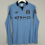 Shop 2012/13 MANCHESTER CITY RICHARDS #2 L/S HOME SHIRT (S) UMBRO, classic football shirts, vintage football shirts & retro soccer jerseys at Cult Kits
