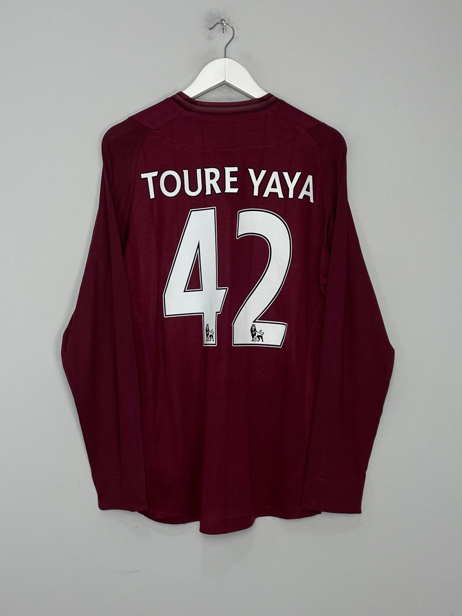Shop 2012/13 MANCHESTER CITY TOURE YAYA #42 L/S AWAY SHIRT (XL) UMBRO, classic football shirts, vintage football shirts & retro soccer jerseys at Cult Kits