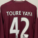 Shop 2012/13 MANCHESTER CITY TOURE YAYA #42 L/S AWAY SHIRT (XL) UMBRO, classic football shirts, vintage football shirts & retro soccer jerseys at Cult Kits