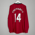 Shop 2012/13 MANCHESTER UNITED CHICHARITO #14 L/S HOME SHIRT (XL) NIKE, classic football shirts, vintage football shirts & retro soccer jerseys at Cult Kits