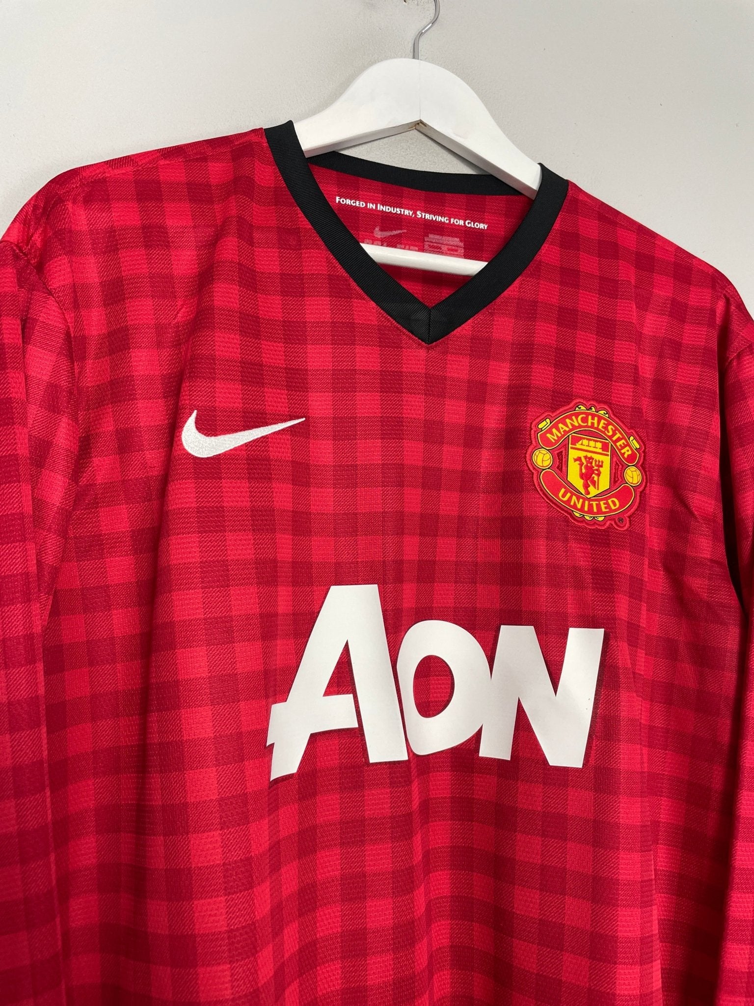 Shop 2012/13 MANCHESTER UNITED CHICHARITO #14 L/S HOME SHIRT (XL) NIKE, classic football shirts, vintage football shirts & retro soccer jerseys at Cult Kits