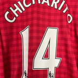 Shop 2012/13 MANCHESTER UNITED CHICHARITO #14 L/S HOME SHIRT (XL) NIKE, classic football shirts, vintage football shirts & retro soccer jerseys at Cult Kits