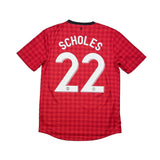 Buy 2012/13 Manchester United Scholes 22 Home Shirt (M) Nike ~ Free worldwide shipping ~ Authentic Vintage Football Shirts from Cult Kits