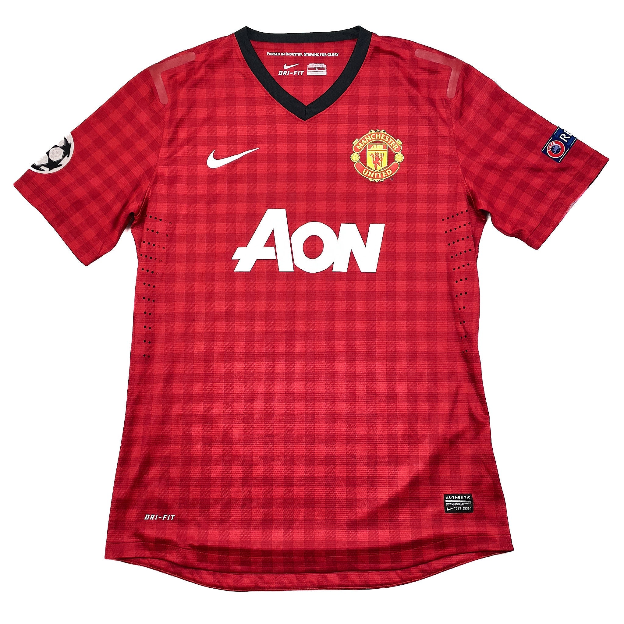 Buy 2012/13 MANCHESTER UNITED SMALLING 12 C/L *MATCH ISSUE* HOME SHIRT (L) NIKE ~ Free worldwide shipping available ~ Authentic Vintage Football Shirts from Cult Kits