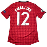 Buy 2012/13 MANCHESTER UNITED SMALLING 12 C/L *MATCH ISSUE* HOME SHIRT (L) NIKE ~ Free worldwide shipping available ~ Authentic Vintage Football Shirts from Cult Kits