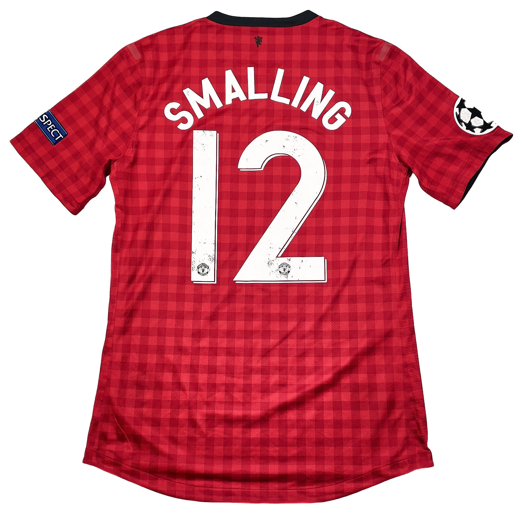 Buy 2012/13 MANCHESTER UNITED SMALLING 12 C/L *MATCH ISSUE* HOME SHIRT (L) NIKE ~ Free worldwide shipping available ~ Authentic Vintage Football Shirts from Cult Kits