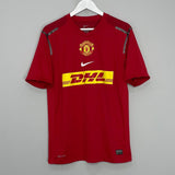 Shop 2012/13 MANCHESTER UNITED TRAINING SHIRT (M) NIKE, classic football shirts, vintage football shirts & retro soccer jerseys at Cult Kits