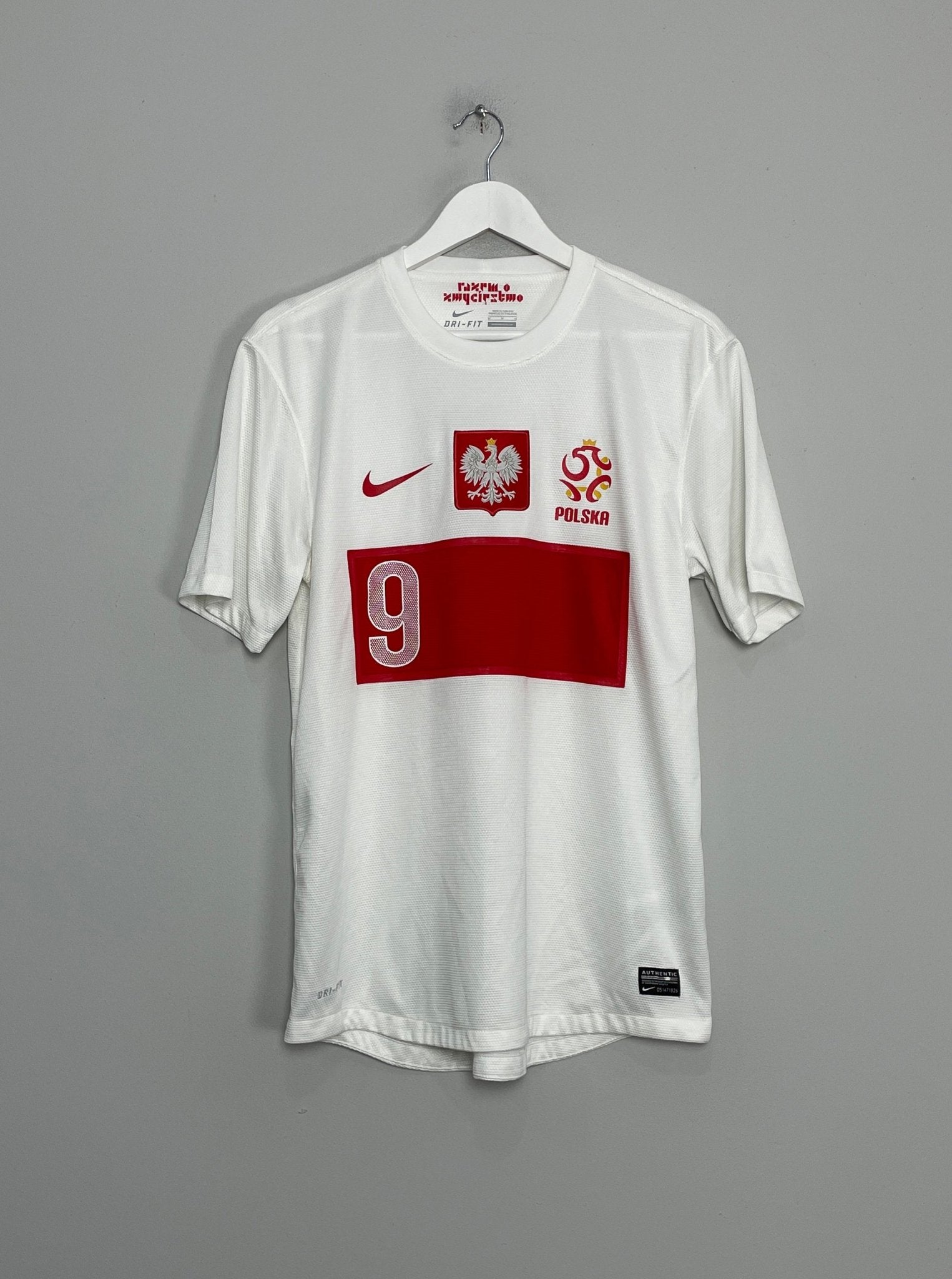 Shop 2012/13 POLAND LEWANDOWSKI #9 HOME SHIRT (M) NIKE, classic football shirts, vintage football shirts & retro soccer jerseys at Cult Kits