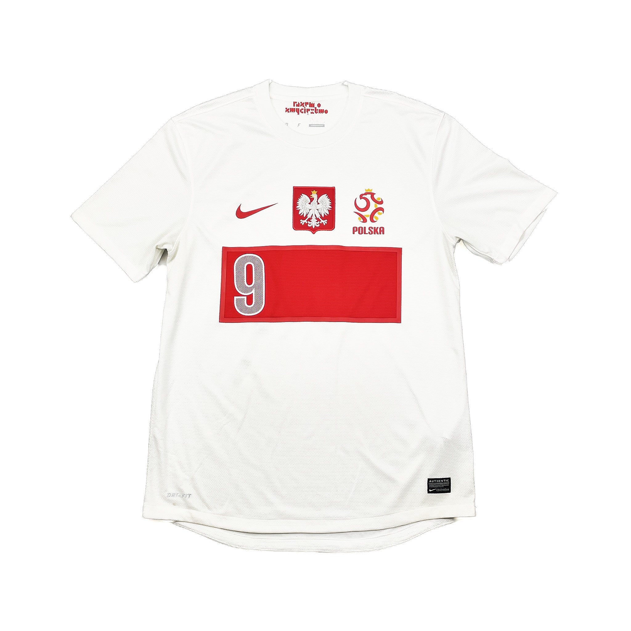 Buy 2012/13 POLAND LEWANDOWSKI 9 HOME SHIRT (M) NIKE ~ Free worldwide shipping available ~ Authentic Vintage Football Shirts from Cult Kits