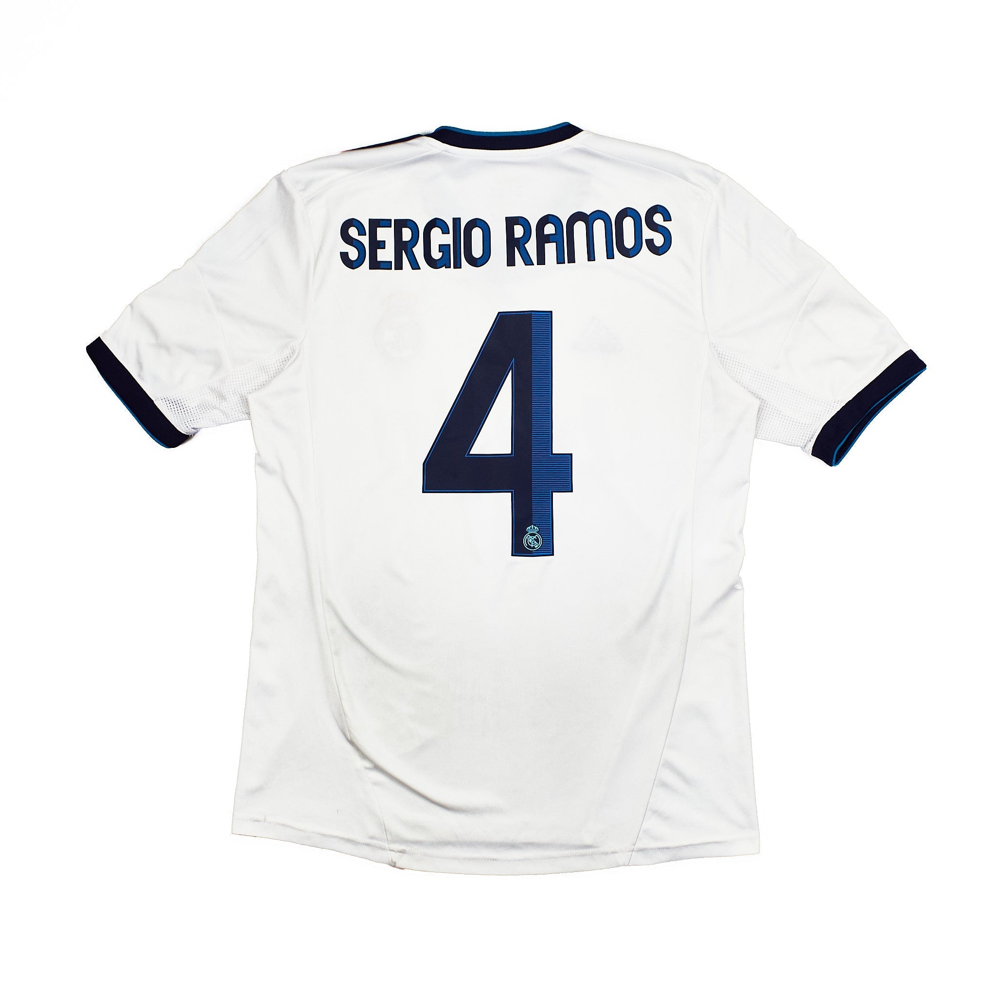Buy 2012/13 Real Madrid Sergio Ramos 4 Home Shirt (M) Adidas ~ Free worldwide shipping ~ Authentic Vintage Football Shirts from Cult Kits