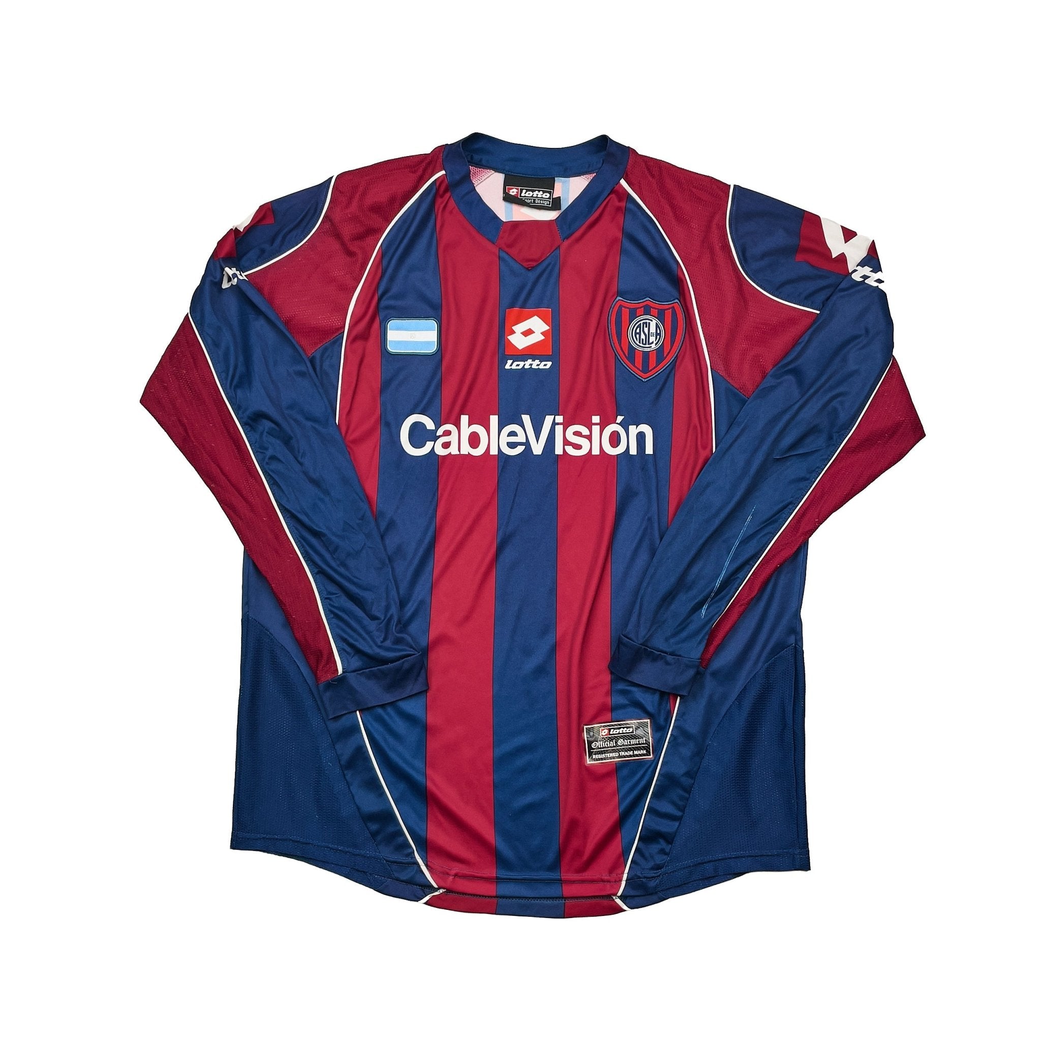 Buy 2012/13 San Lorenzo L/S Home Shirt (L) Lotto ~ Free worldwide shipping available ~ Authentic Vintage Football Shirts from Cult Kits