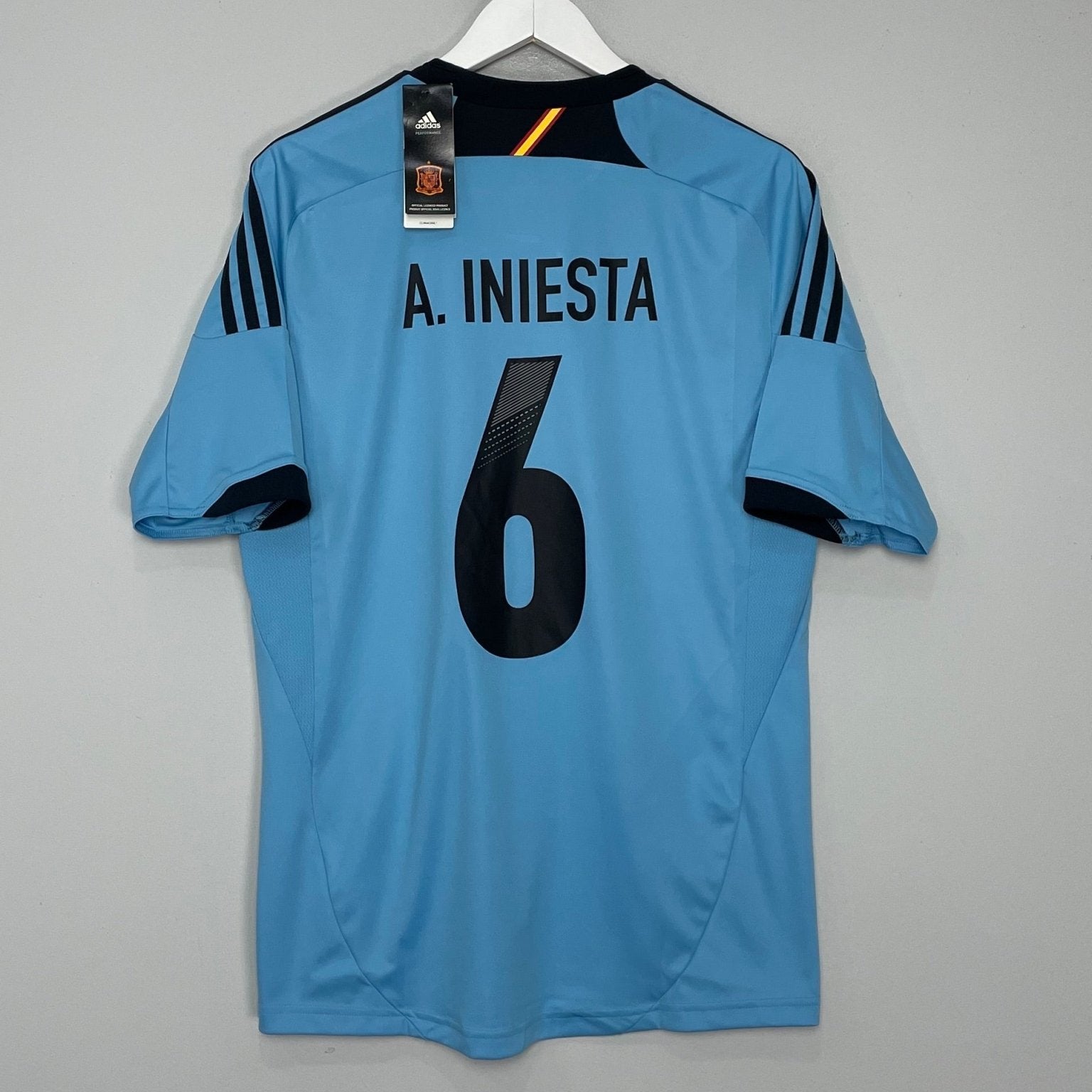 Shop 2012/13 SPAIN A.INIESTA #6 *BNWT* AWAY SHIRT (L) ADIDAS, classic football shirts, vintage football shirts & retro soccer jerseys at Cult Kits