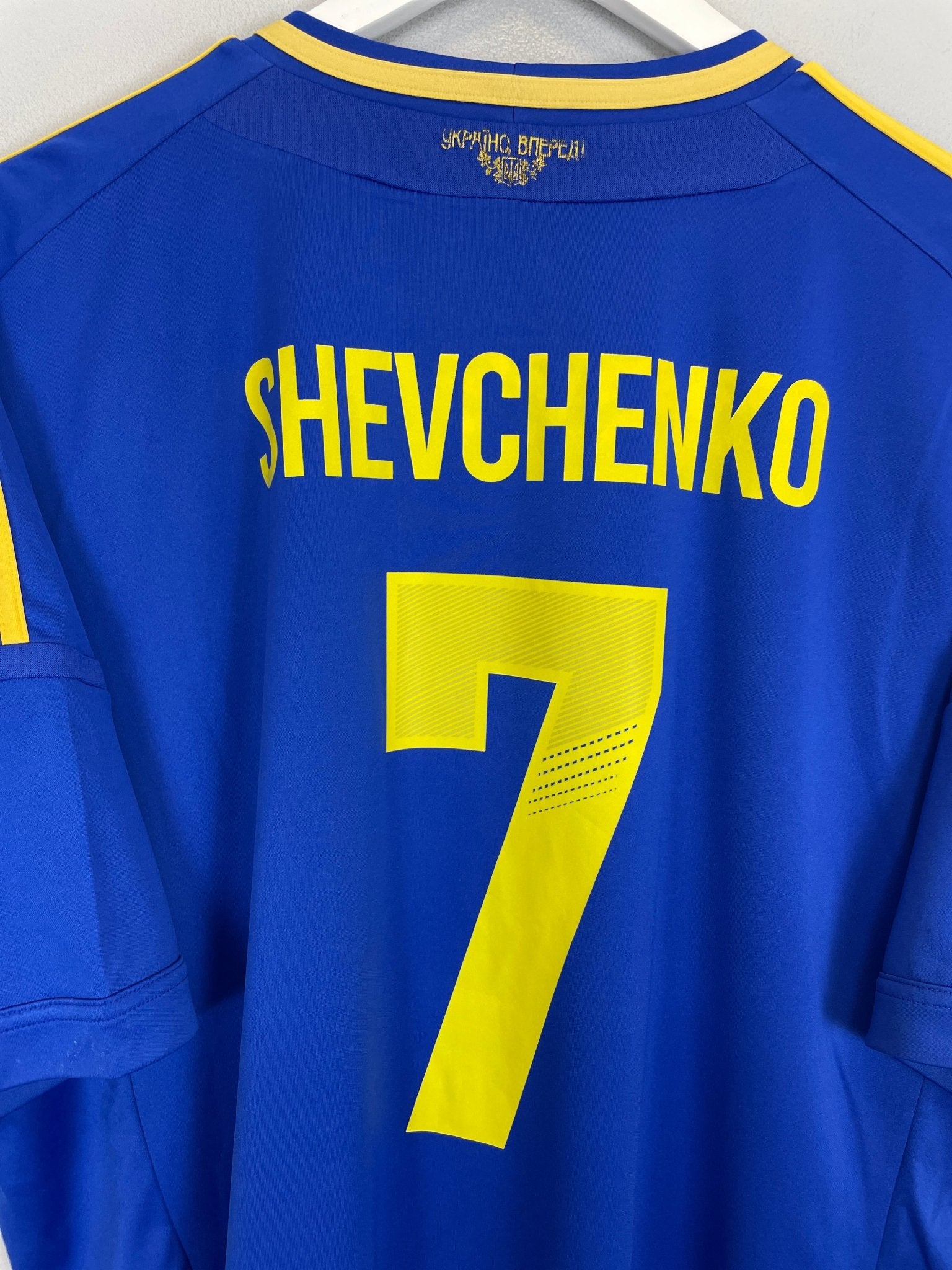 Shop 2012/13 UKRAINE SHEVCHENKO #7 AWAY SHIRT (XXL) ADIDAS, classic football shirts, vintage football shirts & retro soccer jerseys at Cult Kits