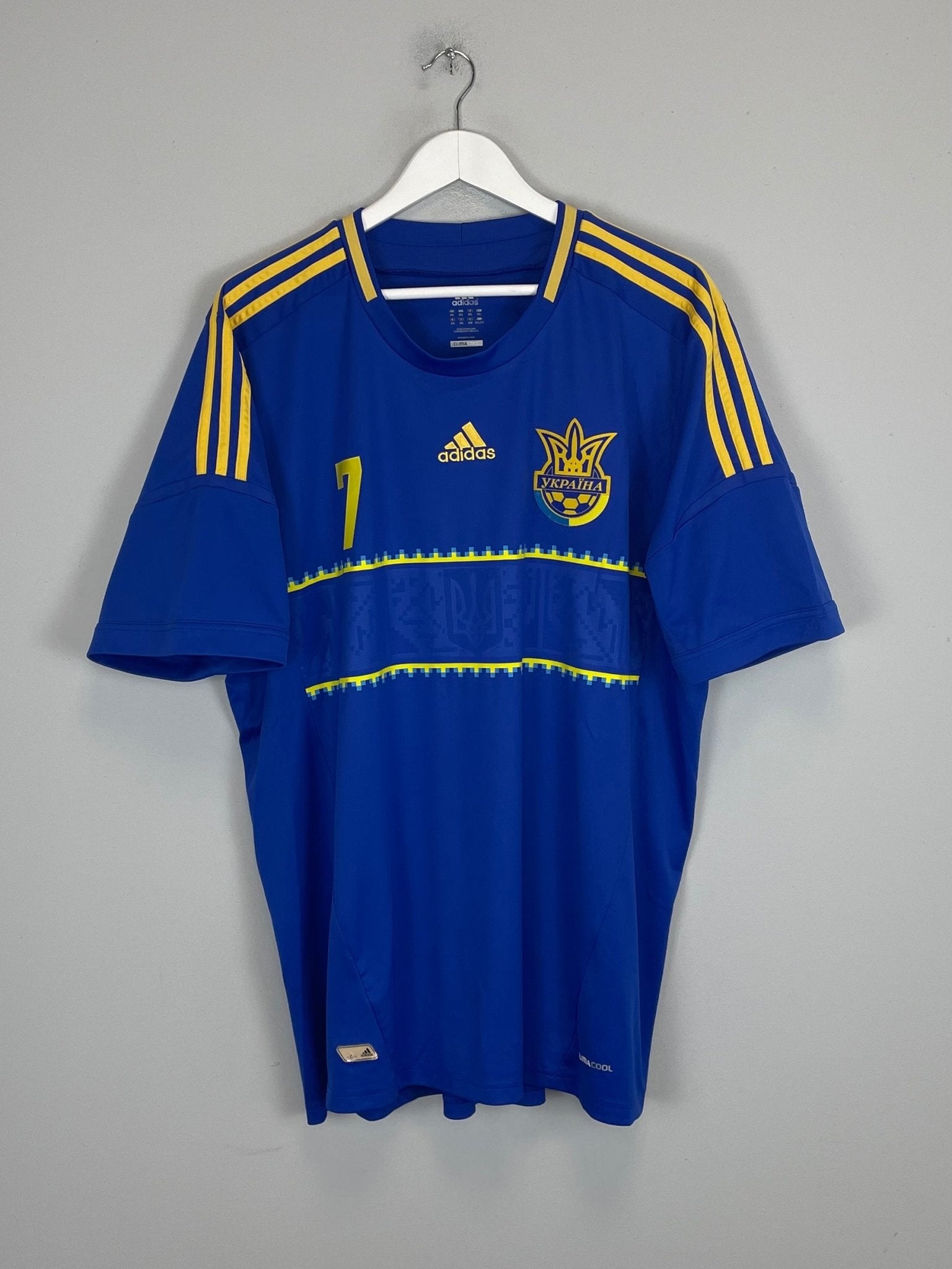 Shop 2012/13 UKRAINE SHEVCHENKO #7 AWAY SHIRT (XXL) ADIDAS, classic football shirts, vintage football shirts & retro soccer jerseys at Cult Kits