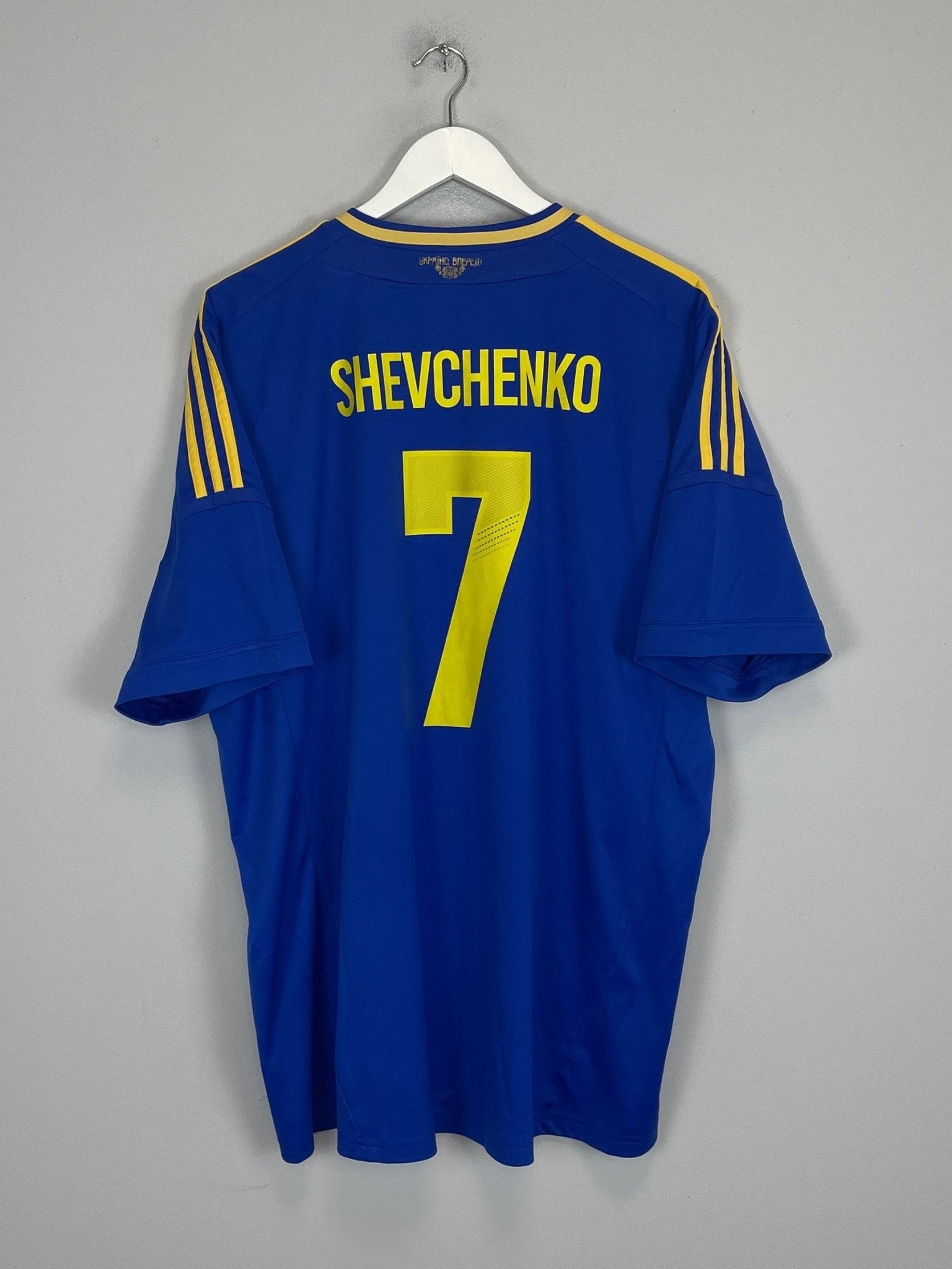 Shop 2012/13 UKRAINE SHEVCHENKO #7 AWAY SHIRT (XXL) ADIDAS, classic football shirts, vintage football shirts & retro soccer jerseys at Cult Kits