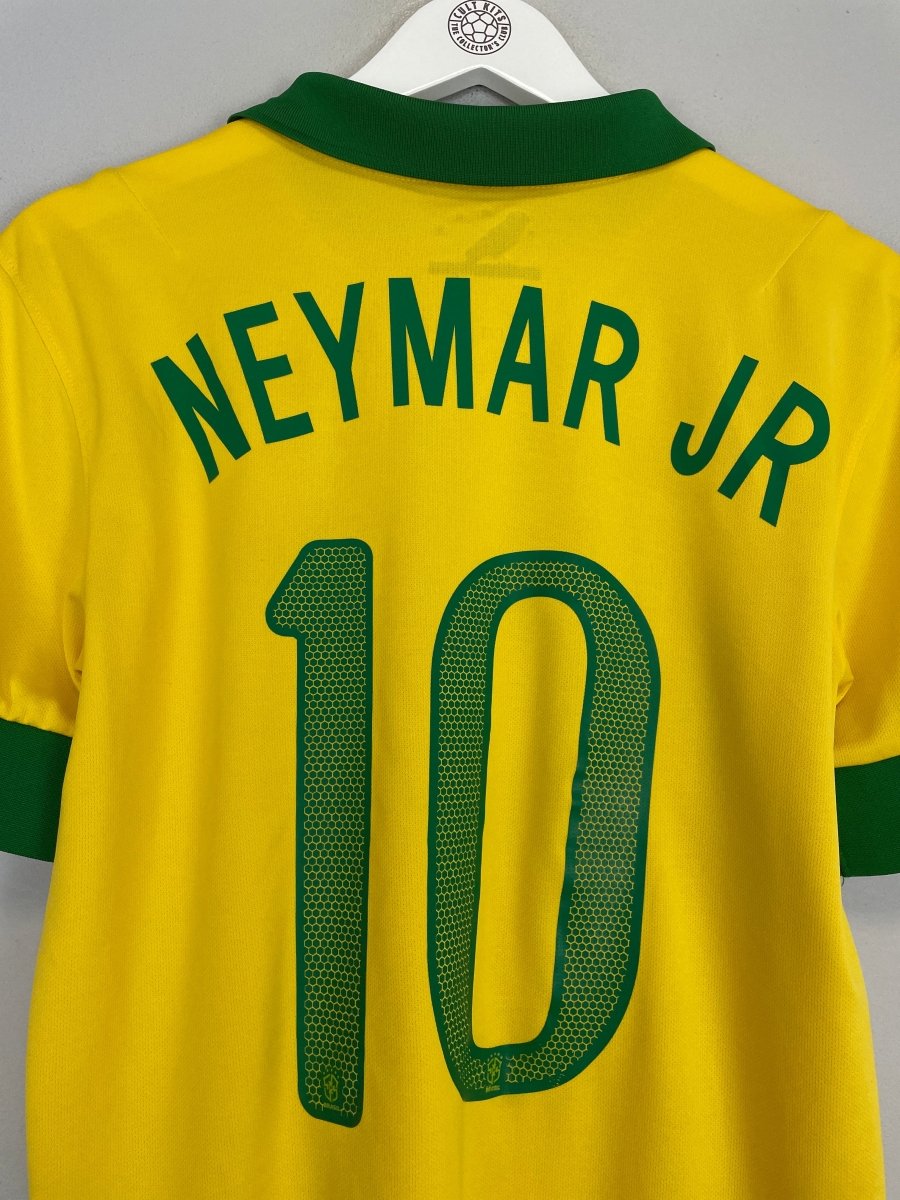 2013 BRAZIL NEYMAR JR 10 HOME SHIRT (M) NIKE - Cult Kits - Medium - Buy Vintage Football Shirts, Authentic Retro Football Shirts For Sale, Classic Football Shirts & Soccer Jersey