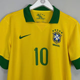 2013 BRAZIL NEYMAR JR 10 HOME SHIRT (M) NIKE - Cult Kits - Medium - Buy Vintage Football Shirts, Authentic Retro Football Shirts For Sale, Classic Football Shirts & Soccer Jersey