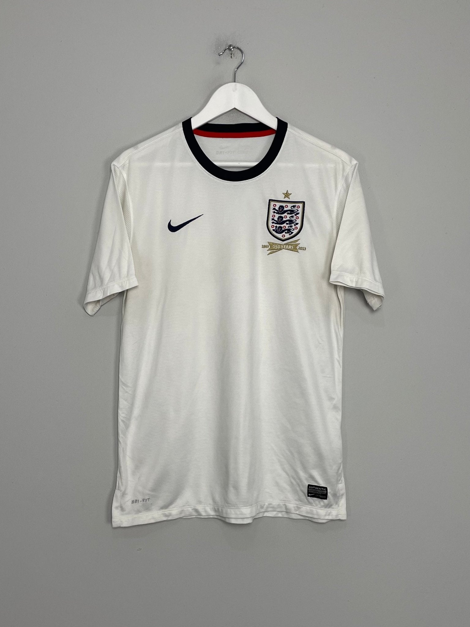 Shop 2013 ENGLAND *150 YEAR* HOME SHIRT (M) NIKE, classic football shirts, vintage football shirts & retro soccer jerseys at Cult Kits