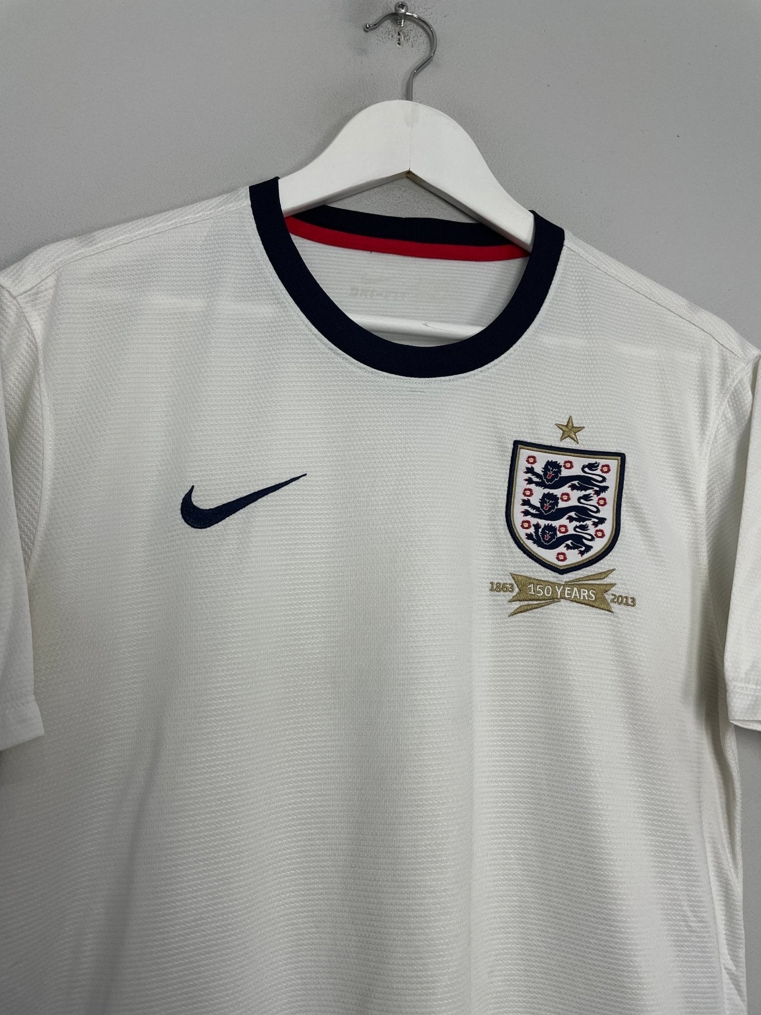 Shop 2013 ENGLAND *150 YEAR* HOME SHIRT (M) NIKE, classic football shirts, vintage football shirts & retro soccer jerseys at Cult Kits