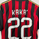 Shop 2013/14 AC MILAN KAKA #22 HOME SHIRT (M) ADIDAS, classic football shirts, vintage football shirts & retro soccer jerseys at Cult Kits