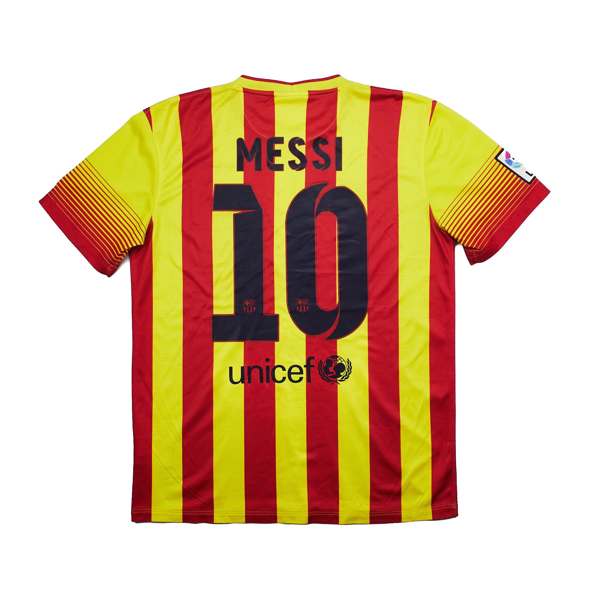 Buy 2013/14 Barcelona Messi 10 Away Shirt (M) Nike ~ Free worldwide shipping ~ Authentic Vintage Football Shirts from Cult Kits