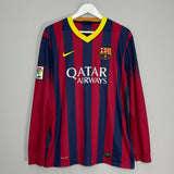 Shop 2013/14 BARCELONA MESSI #10 L/S HOME SHIRT (XL) NIKE, classic football shirts, vintage football shirts & retro soccer jerseys at Cult Kits