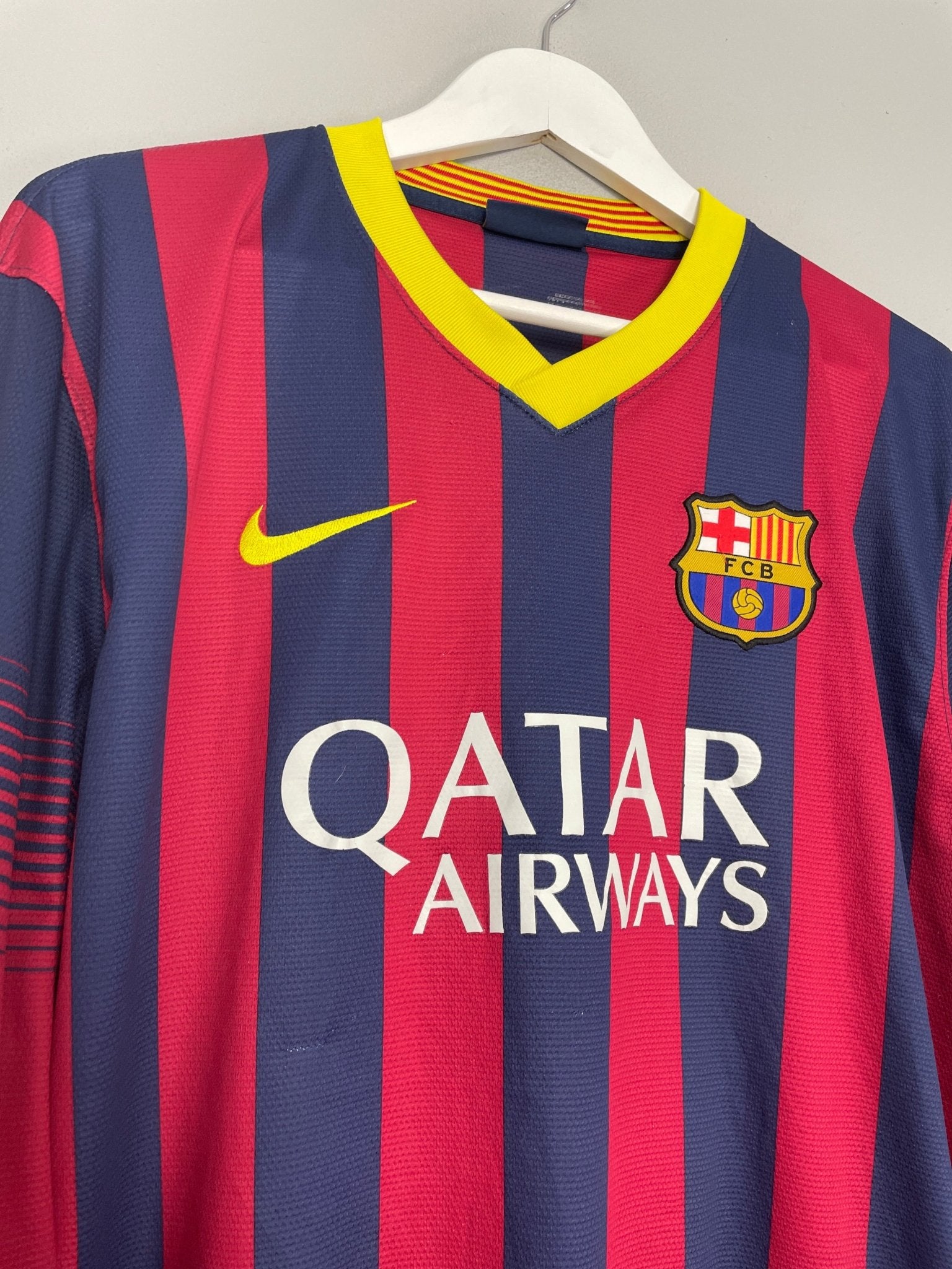 Shop 2013/14 BARCELONA MESSI #10 L/S HOME SHIRT (XL) NIKE, classic football shirts, vintage football shirts & retro soccer jerseys at Cult Kits