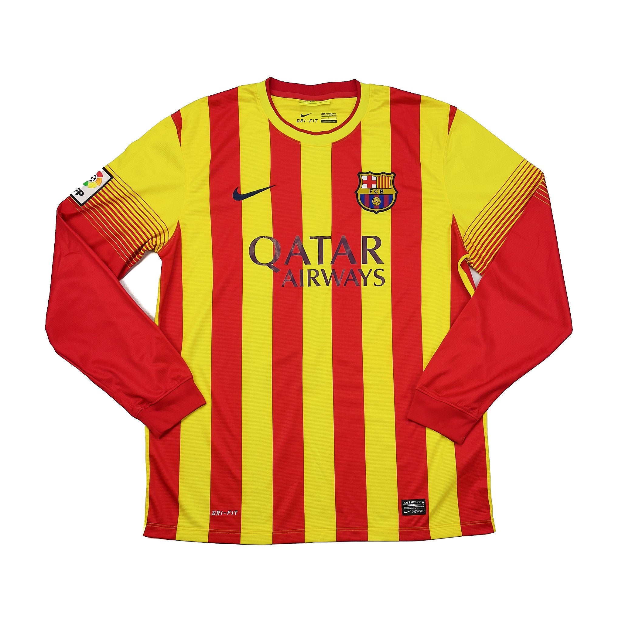 Buy 2013/14 BARCELONA NEYMAR JR 11 L/S AWAY SHIRT (L) NIKE ~ Free worldwide shipping available ~ Authentic Vintage Football Shirts from Cult Kits