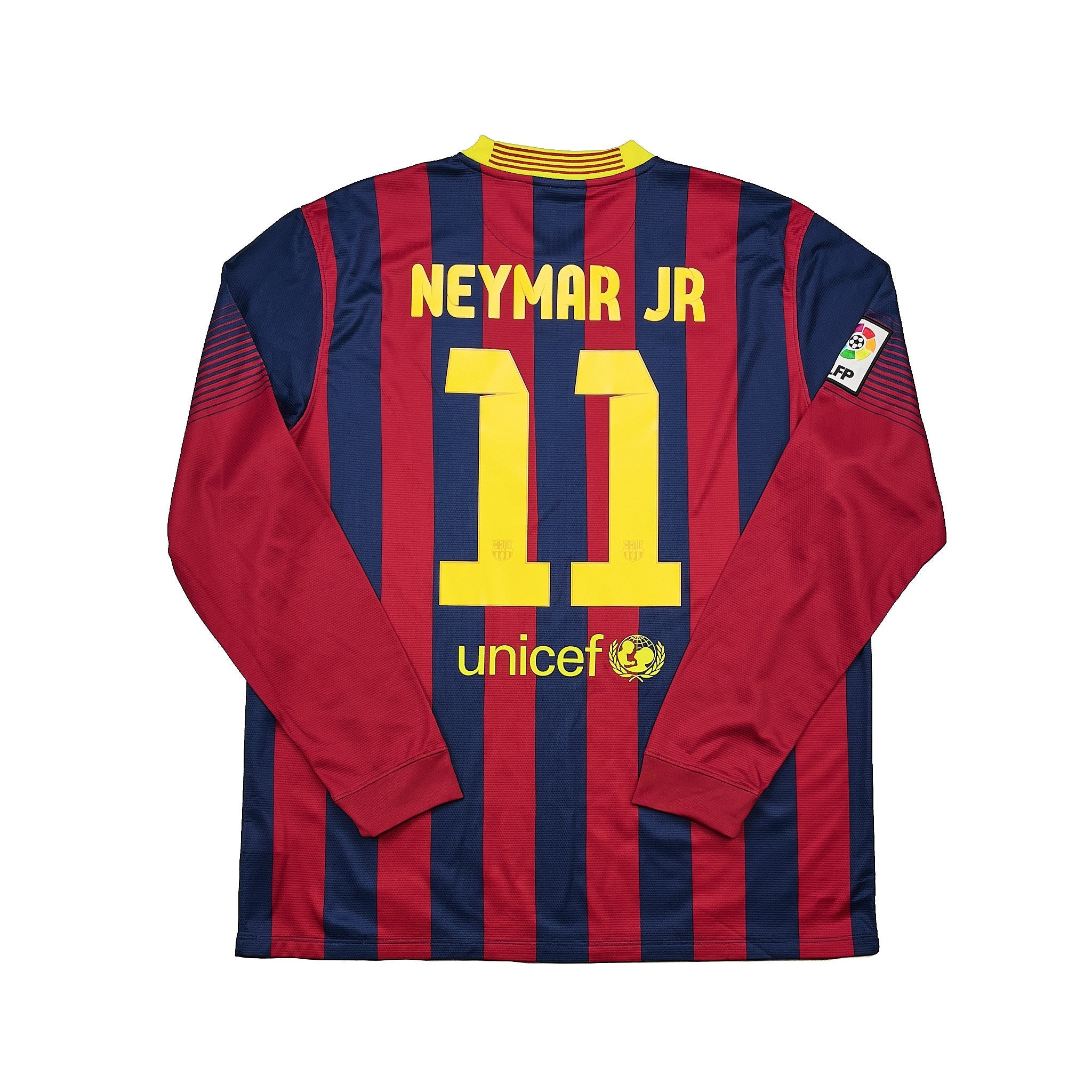 Buy 2013/14 Barcelona Neymar Jr 11 L/S Home Shirt (XL) Nike ~ Free worldwide shipping available ~ Authentic Vintage Football Shirts from Cult Kits