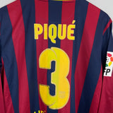 Shop 2013/14 BARCELONA PIQUE #3 L/S HOME SHIRT (L) NIKE, classic football shirts, vintage football shirts & retro soccer jerseys at Cult Kits